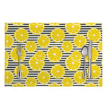 Lemon Striped Pattern Print Placemat