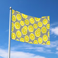 Lemon Striped Pattern Print Polyester Flag