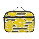Lemon Striped Pattern Print Portable Lunch Bag