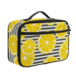 Lemon Striped Pattern Print Portable Lunch Bag