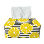 Lemon Striped Pattern Print Rectangle Tissue Box Cover