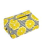 Lemon Striped Pattern Print Rectangle Tissue Box Cover
