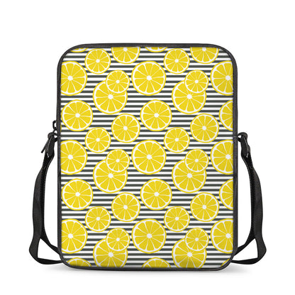 Lemon Striped Pattern Print Rectangular Crossbody Bag
