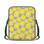 Lemon Striped Pattern Print Rectangular Crossbody Bag