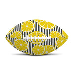 Lemon Striped Pattern Print Rugby Ball