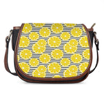 Lemon Striped Pattern Print Saddle Bag