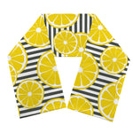 Lemon Striped Pattern Print Scarf