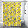 Lemon Striped Pattern Print Shower Curtain