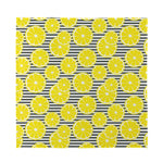 Lemon Striped Pattern Print Silk Bandana
