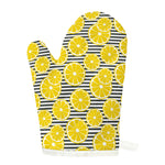 Lemon Striped Pattern Print Single Oven Mitt
