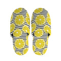 Lemon Striped Pattern Print Slippers