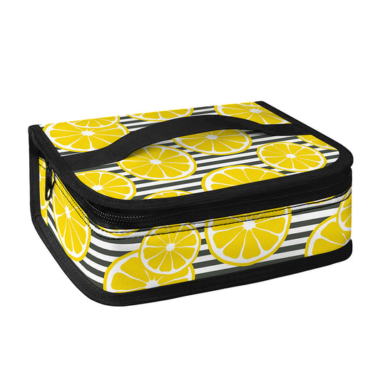 Lemon Striped Pattern Print Small Lunch Bag