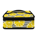 Lemon Striped Pattern Print Small Lunch Bag