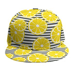 Lemon Striped Pattern Print Snapback Cap