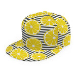 Lemon Striped Pattern Print Snapback Cap