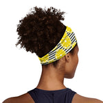 Lemon Striped Pattern Print Sports Headband