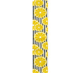 Lemon Striped Pattern Print Table Runner