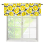 Lemon Striped Pattern Print Window Valance