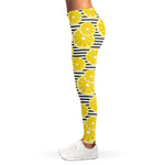 Lemon Striped Pattern Print Women's Leggings
