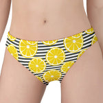Lemon Striped Pattern Print Women's Panties