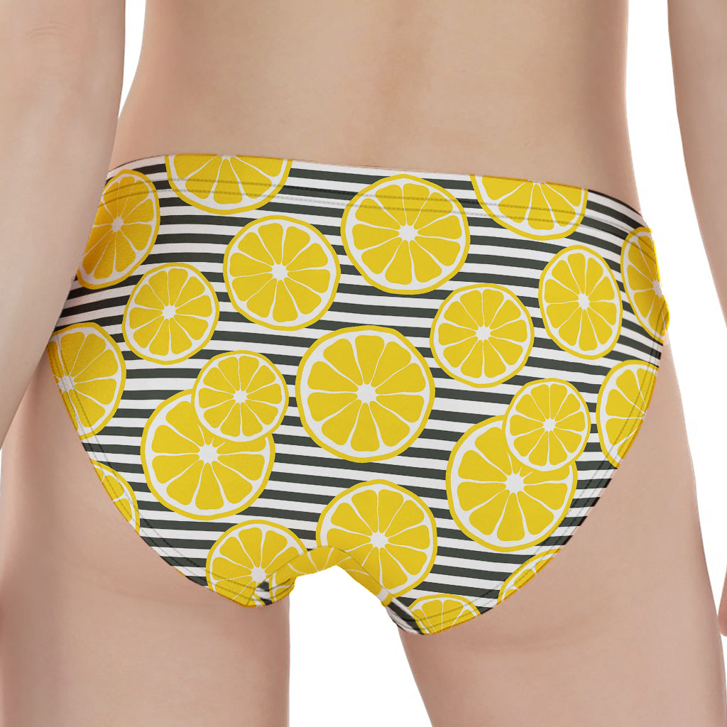 Lemon Striped Pattern Print Women's Panties
