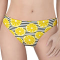 Lemon Striped Pattern Print Women's Thong