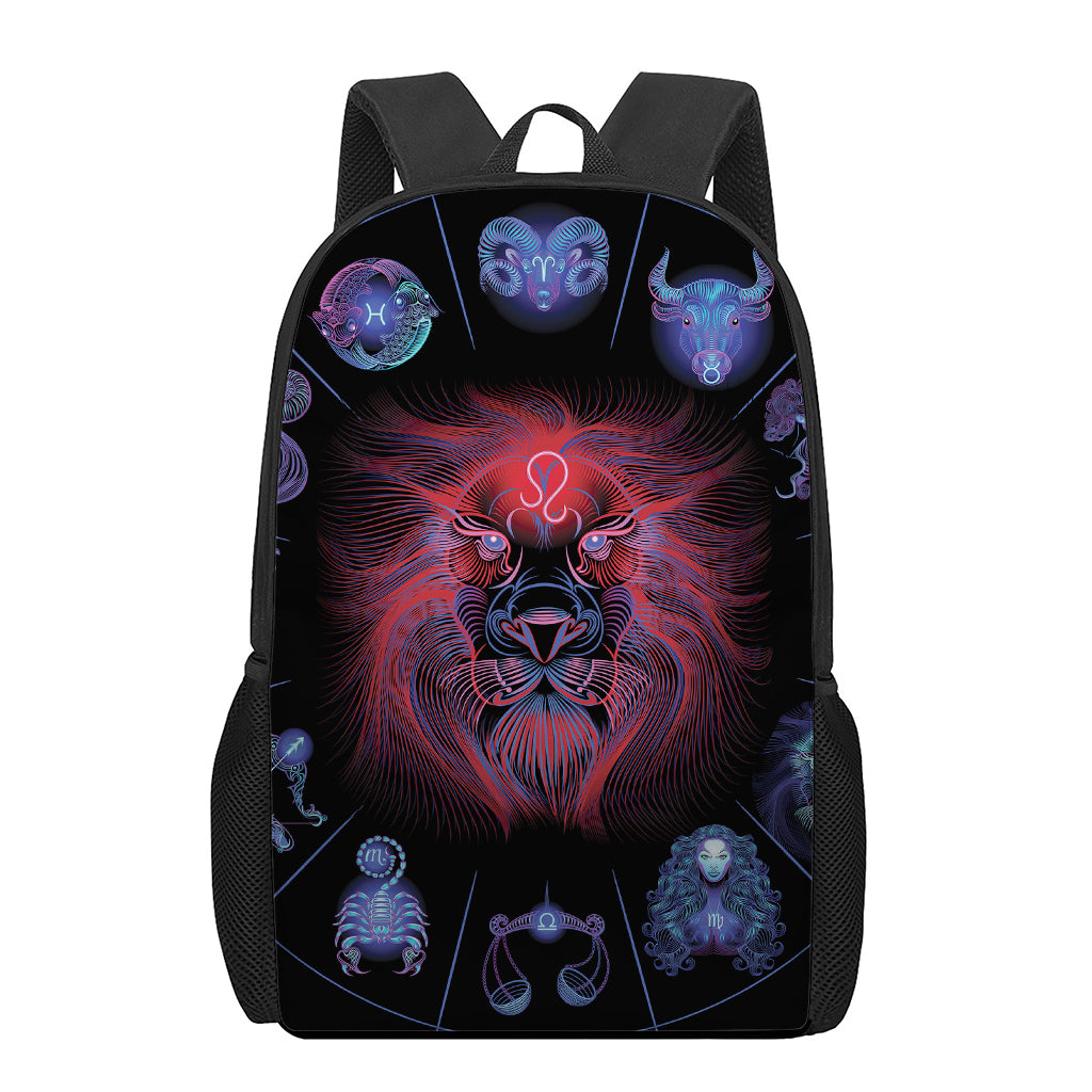 Leo And Astrological Signs Print 17 Inch Backpack