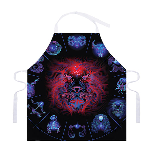 Leo And Astrological Signs Print Adjustable Apron