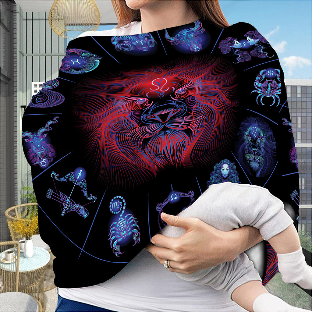 Leo And Astrological Signs Print Baby Seat Cover