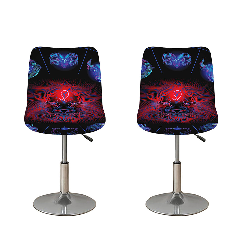 Leo And Astrological Signs Print Bar Stool Covers