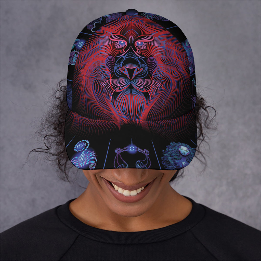Leo And Astrological Signs Print Baseball Cap