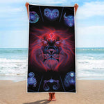 Leo And Astrological Signs Print Beach Towel