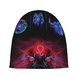 Leo And Astrological Signs Print Beanie