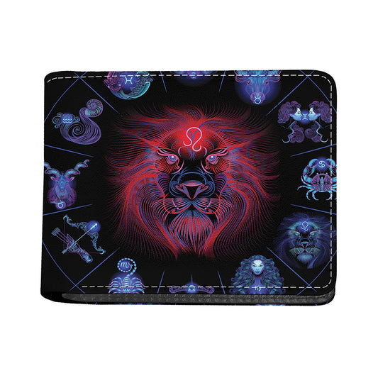Leo And Astrological Signs Print Bifold Wallet