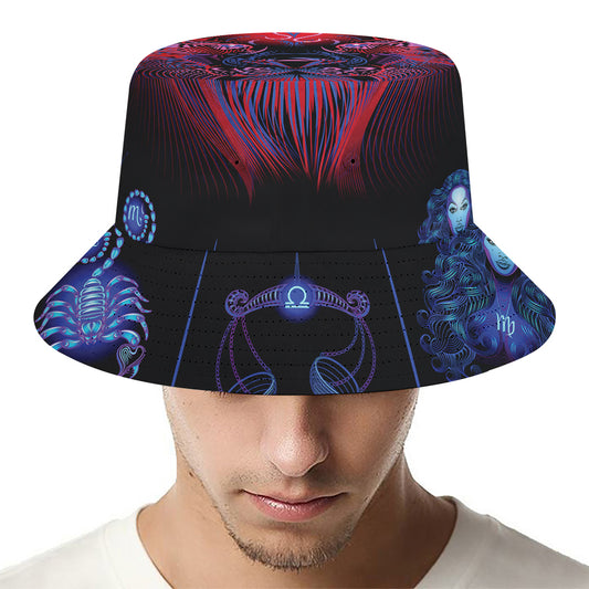 Leo And Astrological Signs Print Bucket Hat