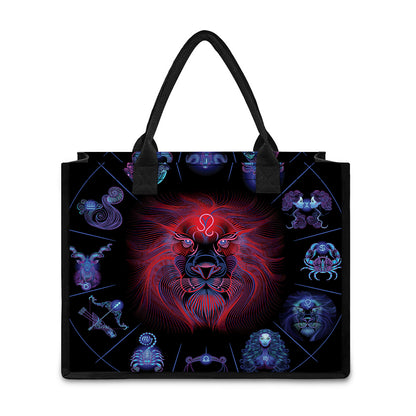 Leo And Astrological Signs Print Canvas Tote Bag