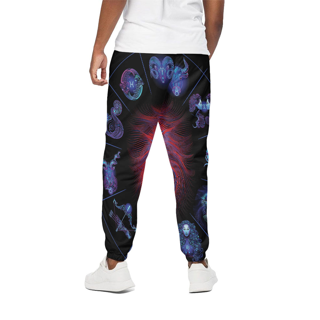 Leo And Astrological Signs Print Cotton Pants