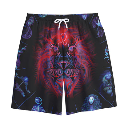 Leo And Astrological Signs Print Cotton Shorts