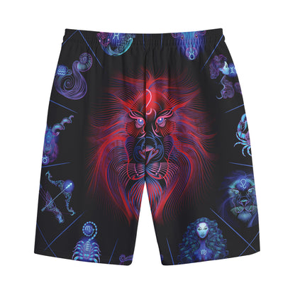 Leo And Astrological Signs Print Cotton Shorts