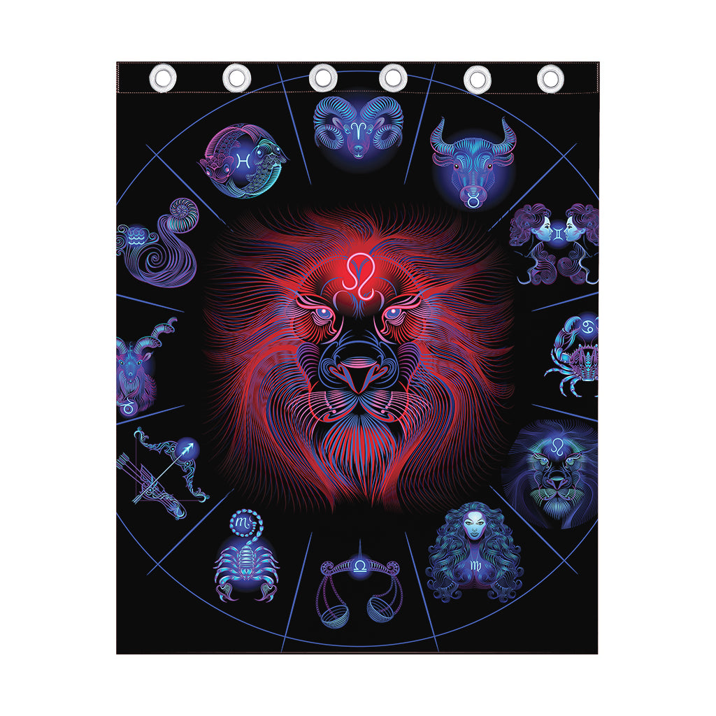 Leo And Astrological Signs Print Curtain