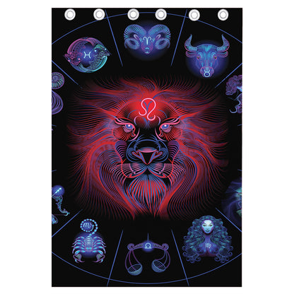 Leo And Astrological Signs Print Curtain