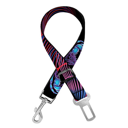 Leo And Astrological Signs Print Dog Seat Belt