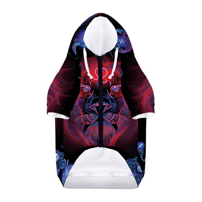 Leo And Astrological Signs Print Dog Zip Up Hoodie