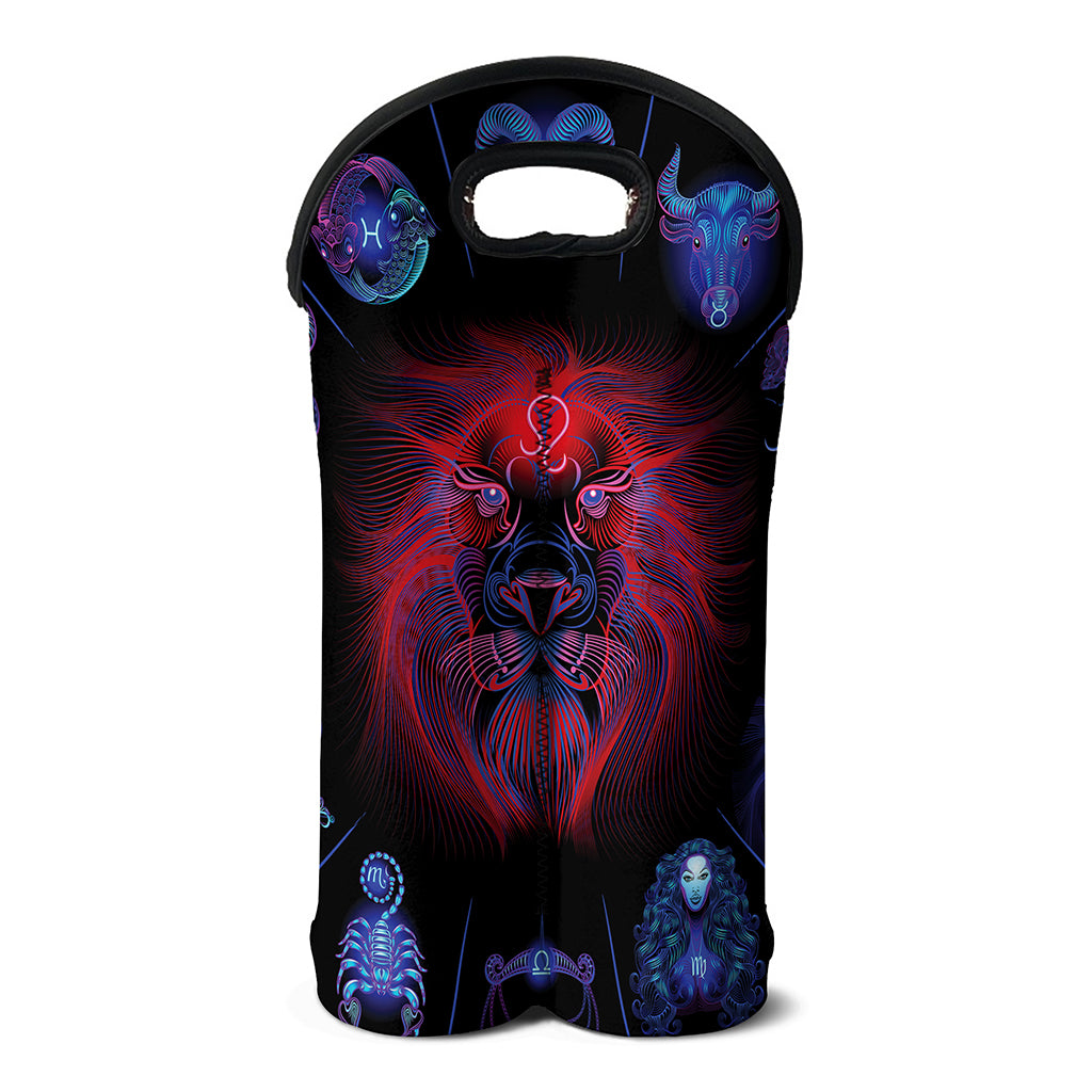 Leo And Astrological Signs Print Double Neoprene Wine Tote