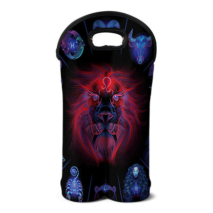 Leo And Astrological Signs Print Double Neoprene Wine Tote