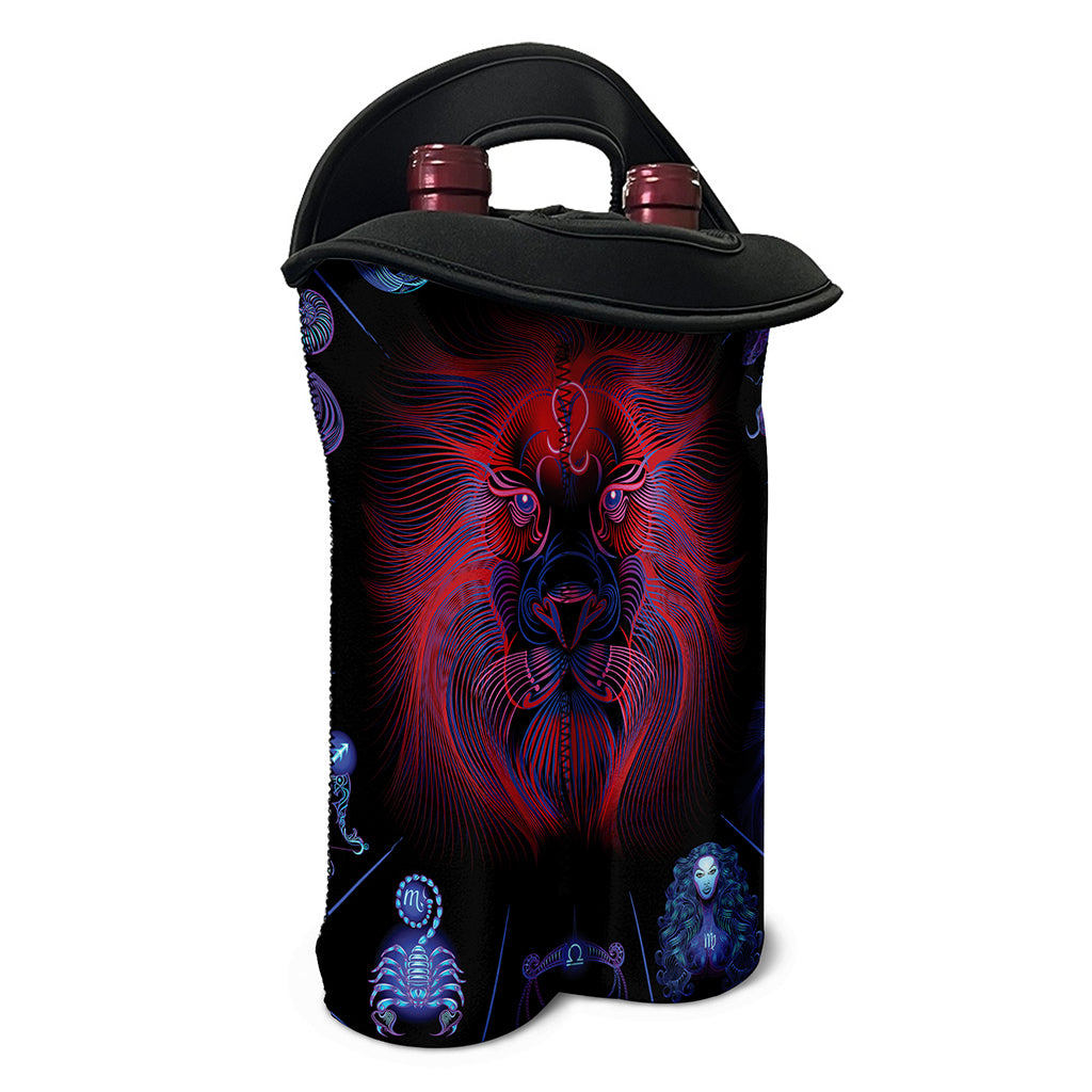 Leo And Astrological Signs Print Double Neoprene Wine Tote