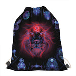 Leo And Astrological Signs Print Drawstring Bag