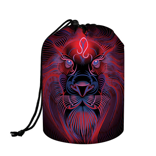 Leo And Astrological Signs Print Drawstring Makeup Bag