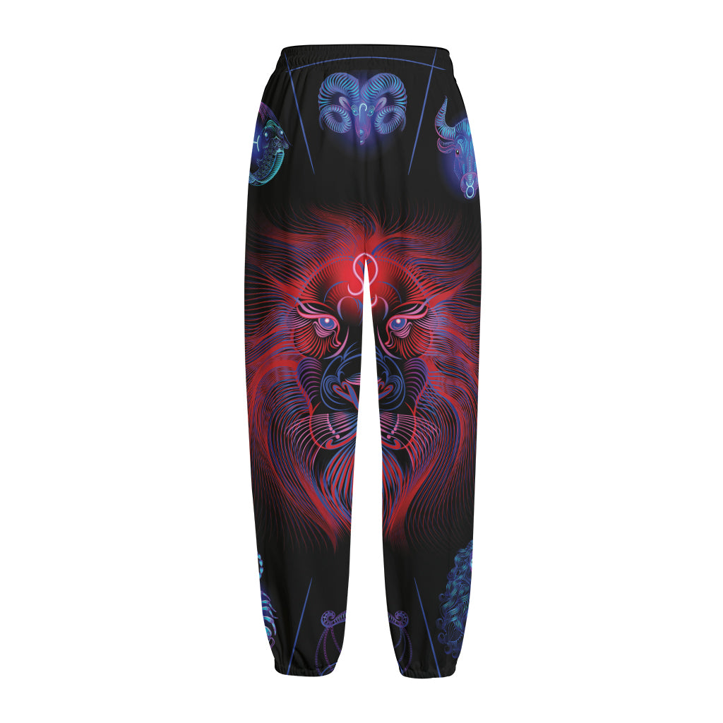 Leo And Astrological Signs Print Fleece Lined Knit Pants
