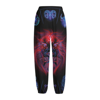 Leo And Astrological Signs Print Fleece Lined Knit Pants